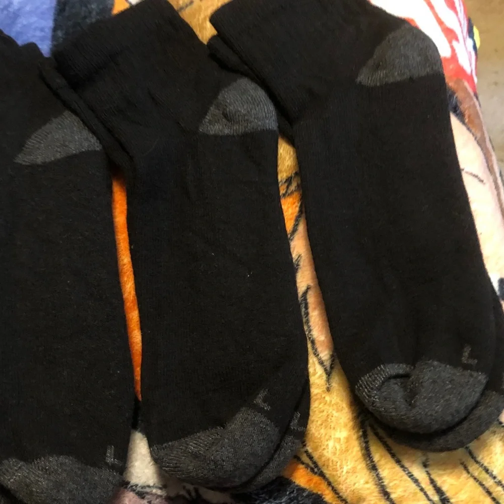 Kids Black Crew Socks with Gray Heel & Toe - Pack
